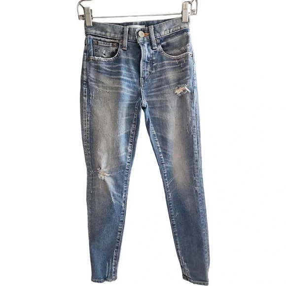 MOUSSY VINTAGE Distressed Skinny Denim Jeans Blue Size 23 - Picture 1 of 6